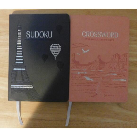 Hinkler Other - Hinkler Puzzle Books Leather Lot of 2 Sudoku and Crossword New